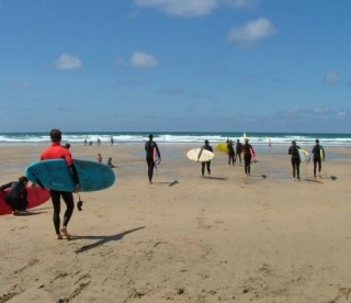 Heading to the waves